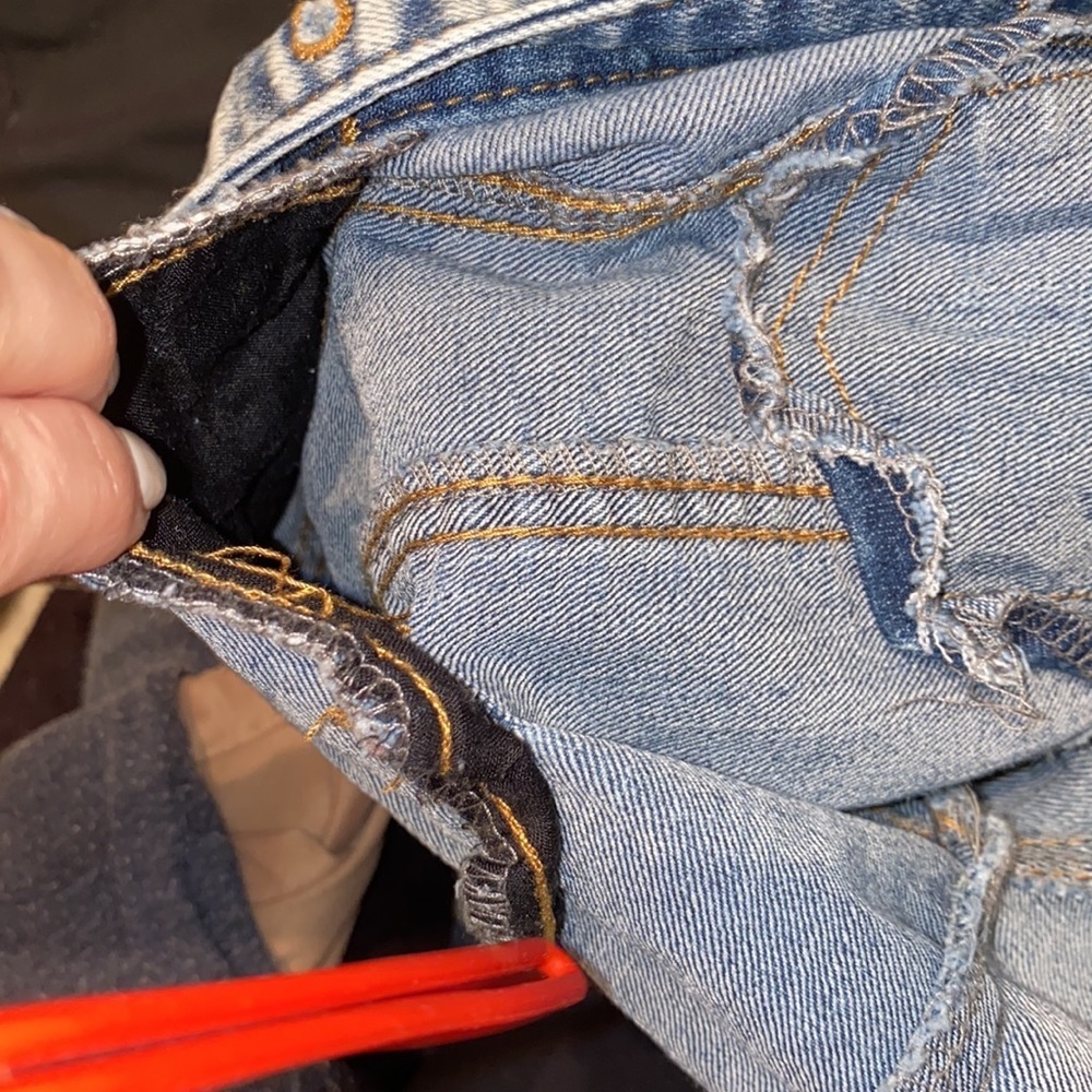 C’est CT Toi USA acid wash blue denim jean jacket XS cropped longsleeve coat​​ - Picture 11 of 12